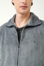 Vamp ανδρική ζακέτα γκρί fleece regular fit 21706