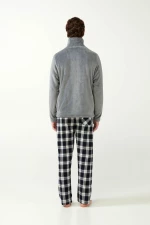 Vamp ανδρική ζακέτα γκρί fleece regular fit 21706