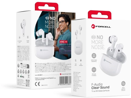 FORCELL F-AUDIO wireless earphones TWS Clear Sound white