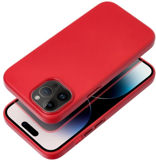 LEATHER MAG COVER case for IPHONE 16 Plus red