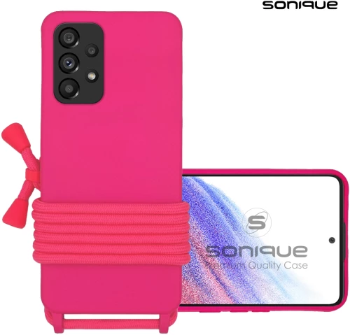 Θήκη Σιλικόνης με Κορδόνι CarryHang Sonique Samsung Galaxy A53 5G Φουξ