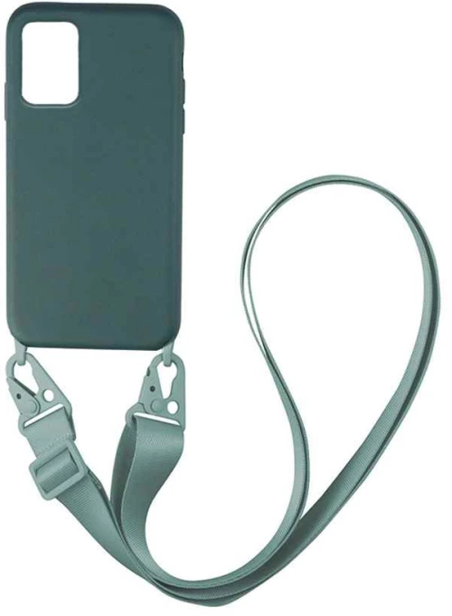 Θήκη Σιλικόνης με Strap CarryHang Sonique Samsung Galaxy A51 Πράσινο Σκούρο