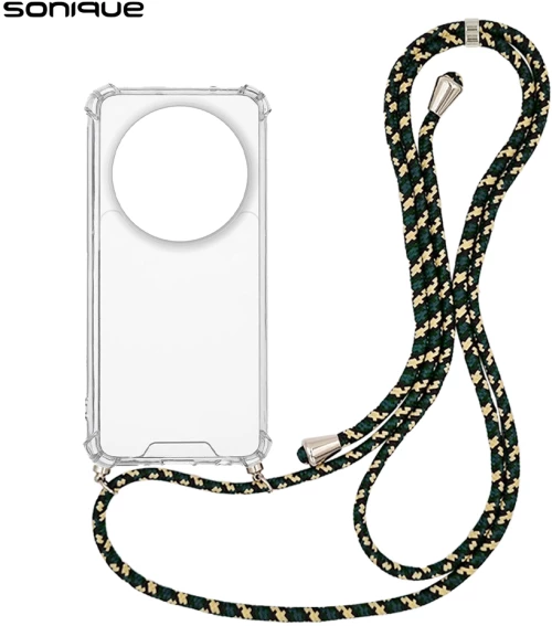 Θήκη Σιλικόνης με Κορδόνι Sonique Armor Clear Xiaomi Xiaomi 14 Ultra Rainbow Πράσινο