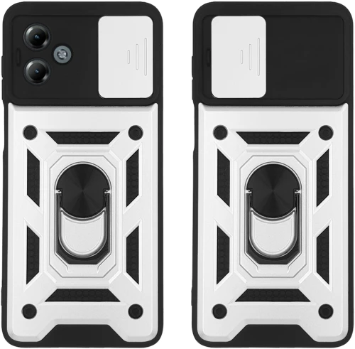 Θήκη Ring Armor CamPro Sonique για Motorola Moto G14 4G Ασημί