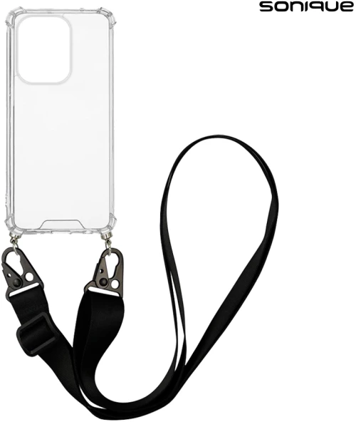 Θήκη Σιλικόνης με Strap Sonique Armor Clear Xiaomi Redmi Note 13 Pro 4G / Poco M6 Pro 4G Μαύρο