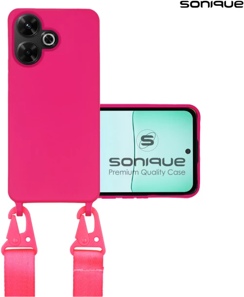 Θήκη Σιλικόνης με Strap CarryHang Sonique Xiaomi Redmi 13 4G / Poco M6 4G Φουξ