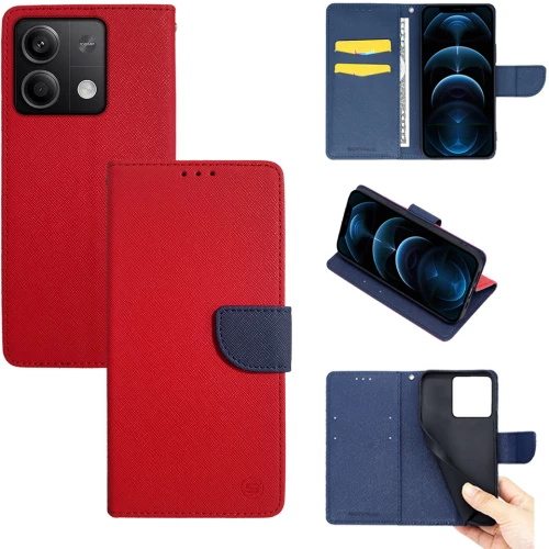 Θήκη Πορτοφόλι Sonique Trend Wallet Xiaomi Redmi Note 13 5G Κόκκινο / Σκούρο Μπλε