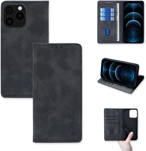 Θήκη Πορτοφόλι Vintage Magnet Wallet Sonique Apple iPhone 16 Pro Max Μαύρο