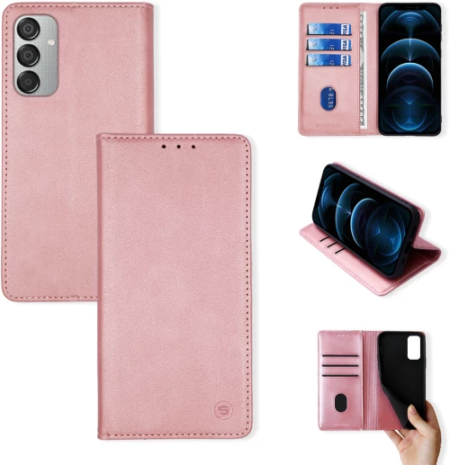 Θήκη Πορτοφόλι Vintage Magnet Wallet Sonique Samsung Galaxy M15 5G Ροζ Χρυσό