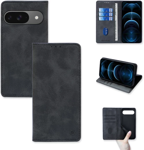 Θήκη Πορτοφόλι Vintage Magnet Wallet Sonique Google Pixel 9 5G Μαύρο