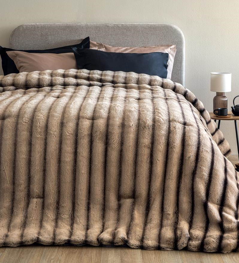 Κουβερτοπάπλωμα Υπέρδιπλο (230x250) Cate Beige Palamaiki