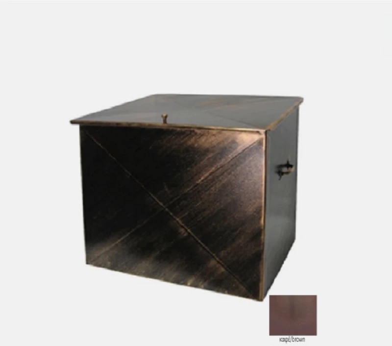 Μεταλλικό Κουτί Αποθήκευσης Ξύλων 63x54x44cm Καφέ-Brown / 103B