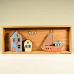 Διακοσμητικό Καδράκι Beach Ξύλινο 40×40×16cm