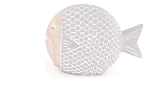 Διακοσμητικό Τσιμεντένιο Ψάρι 20x15εκ. - Γκρί