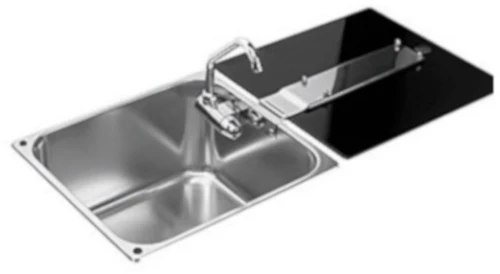 Νεροχύτης με Βρύση Καπάκι L35xW32cm