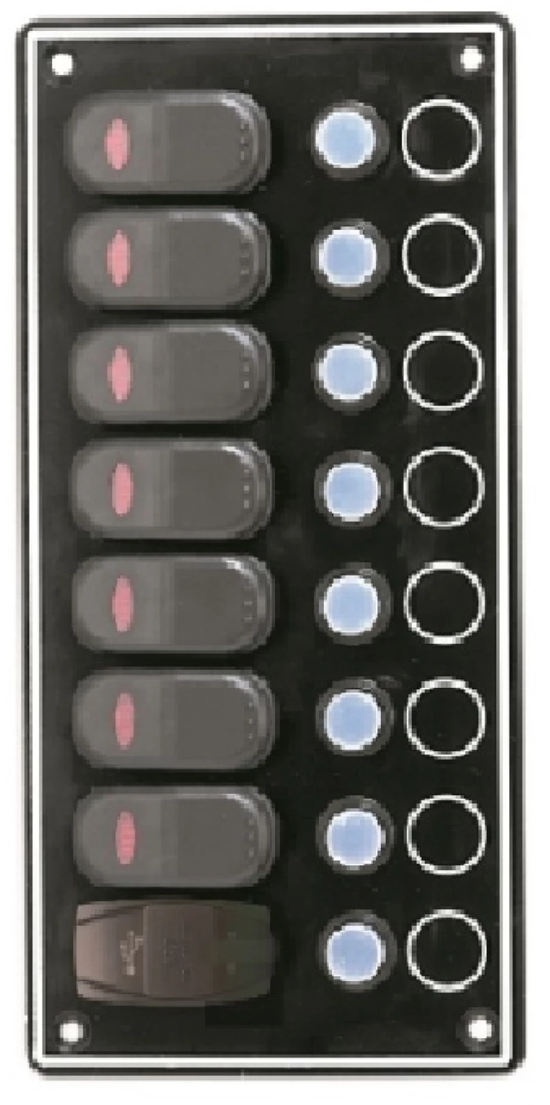 Πίνακας με Αυτόματες Ασφάλειες 7Θ με USB H 242 x W114mm