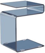 GLASSER Τραπεζάκι Βοηθητικό Smoke Γυαλί 12mm