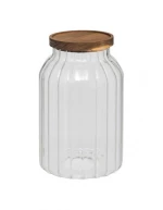 Βάζο γυάλινο καπάκι ακακία 3l/Φ15 H 22 cm