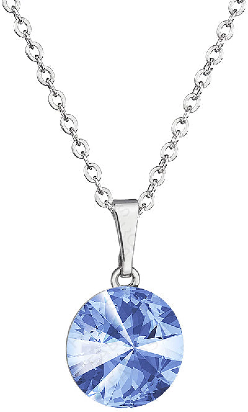 Κολιέ από ορείχαλκο με κρύσταλλα Swarovski® light sapphire (F1083)