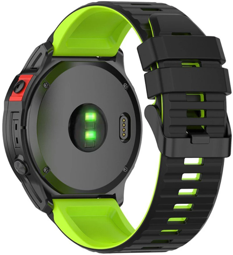 Dual Color Λουράκι για Fenix 5/6/6 Pro/7/8 (47mm)-Black/Lime OEM