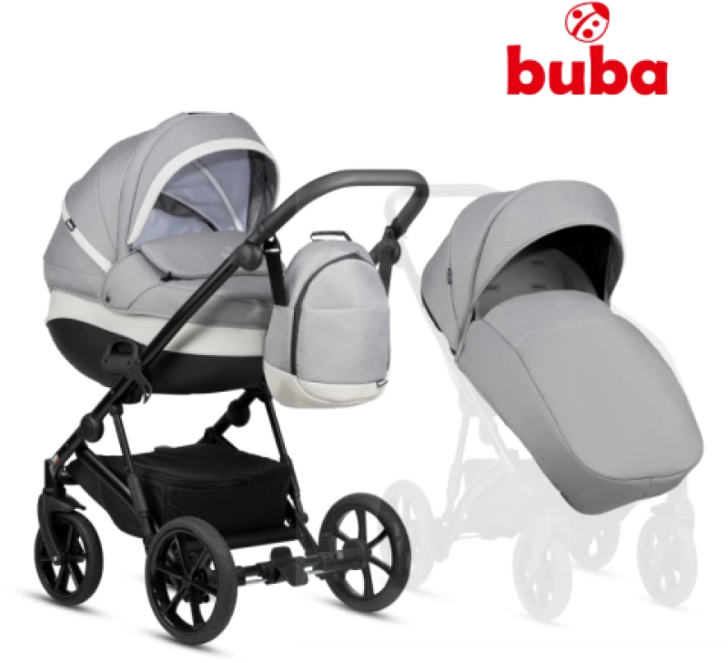 Πολυκαρότσι 2 Σε 1 Buba Zaza 2 Grey 625 Με Καλαθούνα