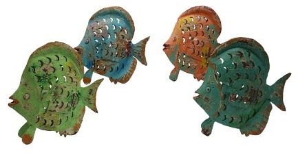 Διακοσμητικό Ψάρι Μεταλλικό Heart Multi Colour - Τυρκουαζ