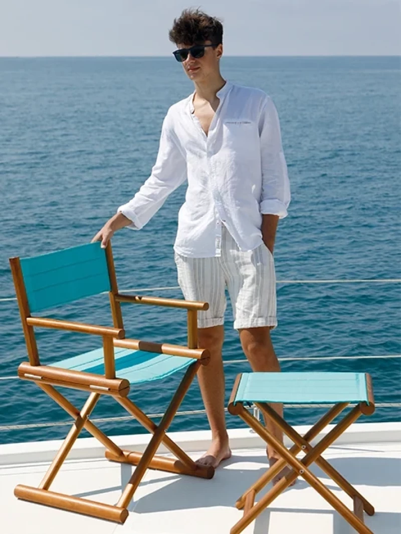 Marine Business Σκαμπό Πτυσσόμενο Teak 45x36x46cm-Black