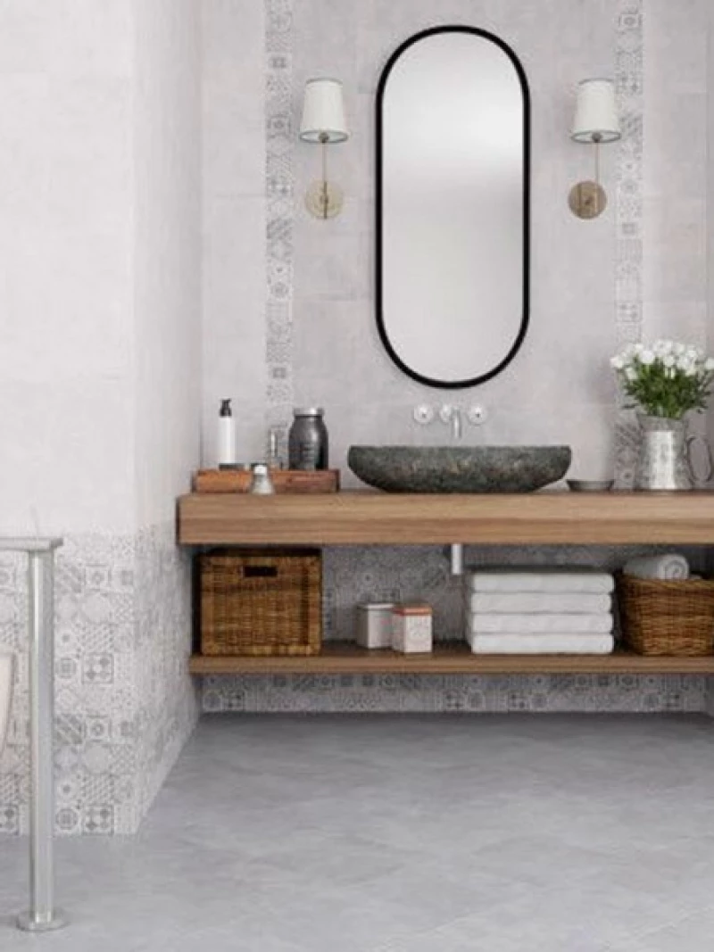 Πλακάκι Μπάνιου Abitare Light Grey 5967 25x40 Ανοιχτό Γκρι Ματ