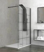 Διαχωριστικό Πάνελ Ντουζιέρας Free 1 Karag 100X200cm Decor 6mm Μαύρο
