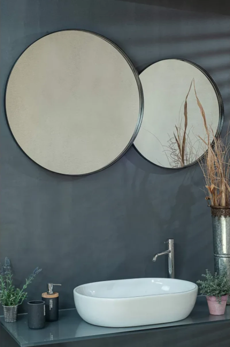 Κρεμαστός Καθρέπτης Double Eye 117X70 εκ. χωρίς Led Bronze (Μπρονζέ)
