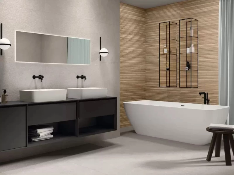 Πλακάκι Porcelanite Dos Amazonas 30Χ90 Απομίμησης Ξύλου Roble Relieve 9544