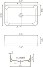 Επικαθήμενος Νιπτήρας Πορσελάνης 60x38cm Cerastyle Hera 078400 Λευκό