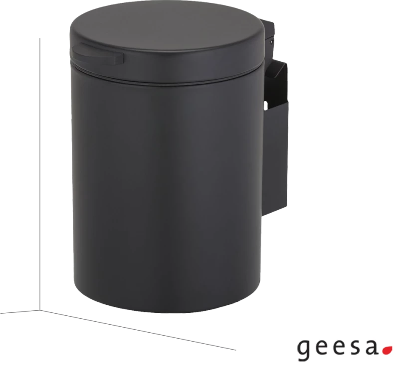 Επίτοιχο Χαρτοδοχείο Ορειχάλκινο 3L Geesa 644-400 Black Matt