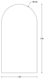 Καθρέπτης Ολόσωμος Μεταλλικός Iron Floor Arch "Αψίδα" 100X190 εκ. White Matt (Λευκός Ματ)