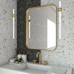 Κρεμαστός Καθρέπτης Iron Curved Angle 60x80 εκ. Ορθογώνιος με Led White (Λευκός)