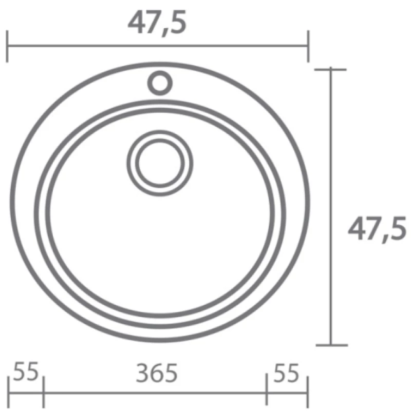 Νεροχύτης Γρανιτένιος Sanitec Classic Granite 316  (Ø48) Βαρέως Τύπου Granite Taupe 42