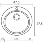 Νεροχύτης Γρανιτένιος Sanitec Classic Granite 316  (Ø48) Βαρέως Τύπου Granite Taupe 42
