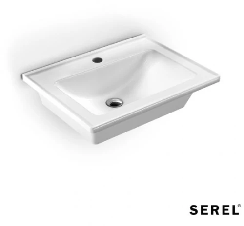 Επικαθήμενος Νιπτήρας Πορσελάνης Serel Slim 46 3001-300 60x46cm