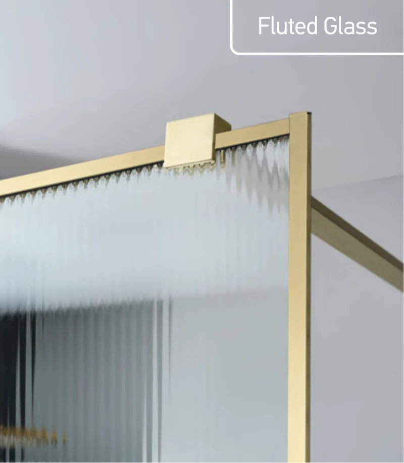 Διαχωριστικό Ντους Devon Iwis Fluted Walk In IW100FC-211 100cm Χ 200cm Gold Brushed