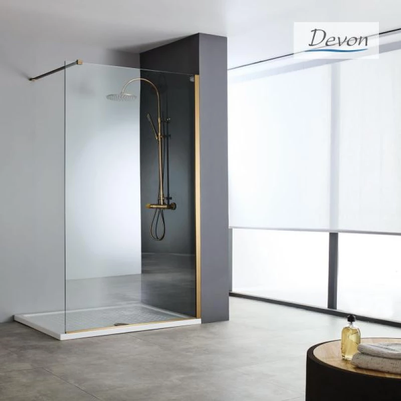 Διαχωριστικό Ντους Devon Iwis Walk In IW80C-221 80cm Χ 200cm Bronze Brushed