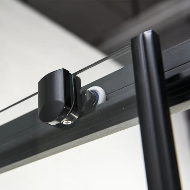 Ευθύγραμμη Καμπίνα Ντουζιέρας Devon Flow Slider 171-174x195cm Clear Glass SL2F170C-400 Black Matt