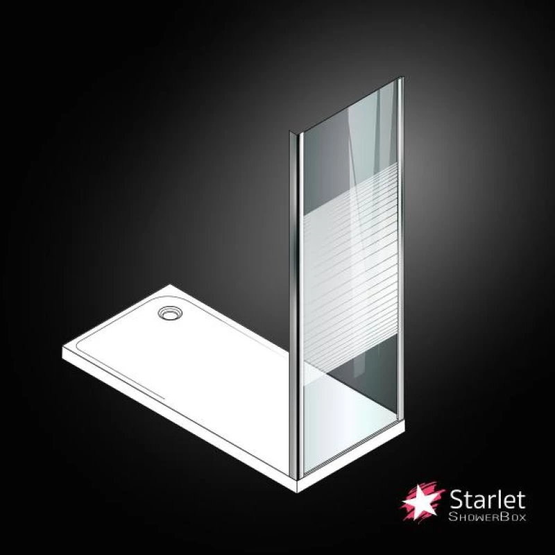 Πλαϊνό Σταθερό Ντουζιέρας Starlet SPS80S-100 Stripes Chrome 77-79 X 180εκ. Χρωμέ