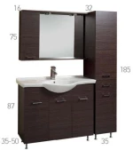 Βάση Επίπλου Μπάνιου Mabo Economy 65 cm Laminate Με Νιπτήρα