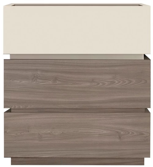 VANITY Συρταριέρα, με 3 Συρτ. Αποχρώσεων Sonoma Oak & Cream, με Αποσπώμενα χρωματικά Μέρη