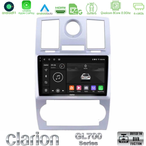 Clarion GL700 Series 8Core Android13 4+64GB Chrysler 300C Navigation Multimedia Tablet 9" Με Carplay & Android Auto