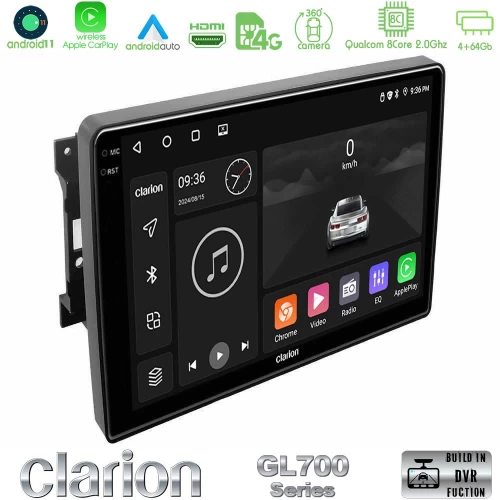 Clarion GL700 Series 8Core Android13 4+64GB Chrysler / Dodge / Jeep Navigation Multimedia Tablet 10" Με Carplay & Android Auto