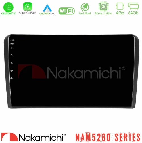 Nakamichi NAM5260 Series 4Core Android12 4+64GB Audi A3 8P Navigation Multimedia Tablet 9" Με Carplay & Android Auto