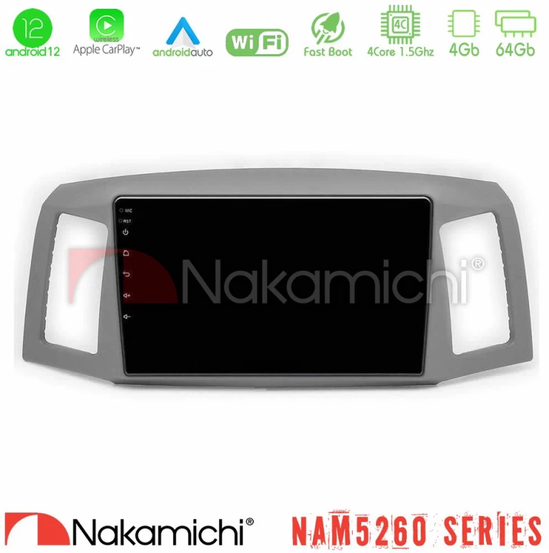 Nakamichi NAM5260 Series 4Core Android12 4+64GB Jeep Grand Cherokee 2005-2007 Navigation Multimedia Tablet 10" Με Carplay & Android Auto
