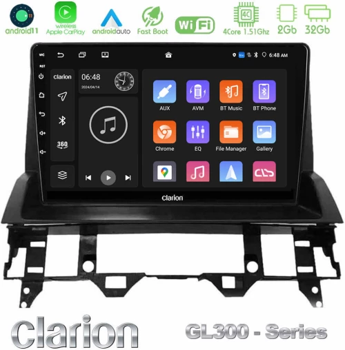 Clarion GL300 Series 4Core Android11 2+32GB Mazda6 2002-2006 Navigation Multimedia Tablet 9" Με Carplay & Android Auto