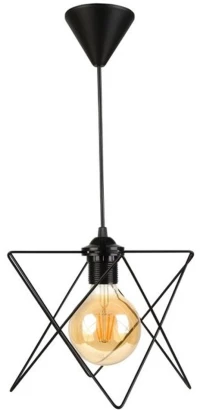 GloboStar® PATRICK 204-0109 Μοντέρνο Κρεμαστό Φωτιστικό Πλέγμα Μονόφωτο 1 x E27 IP20 Μαύρο Μέταλλο - Μ25 x Π25 x Υ55cm